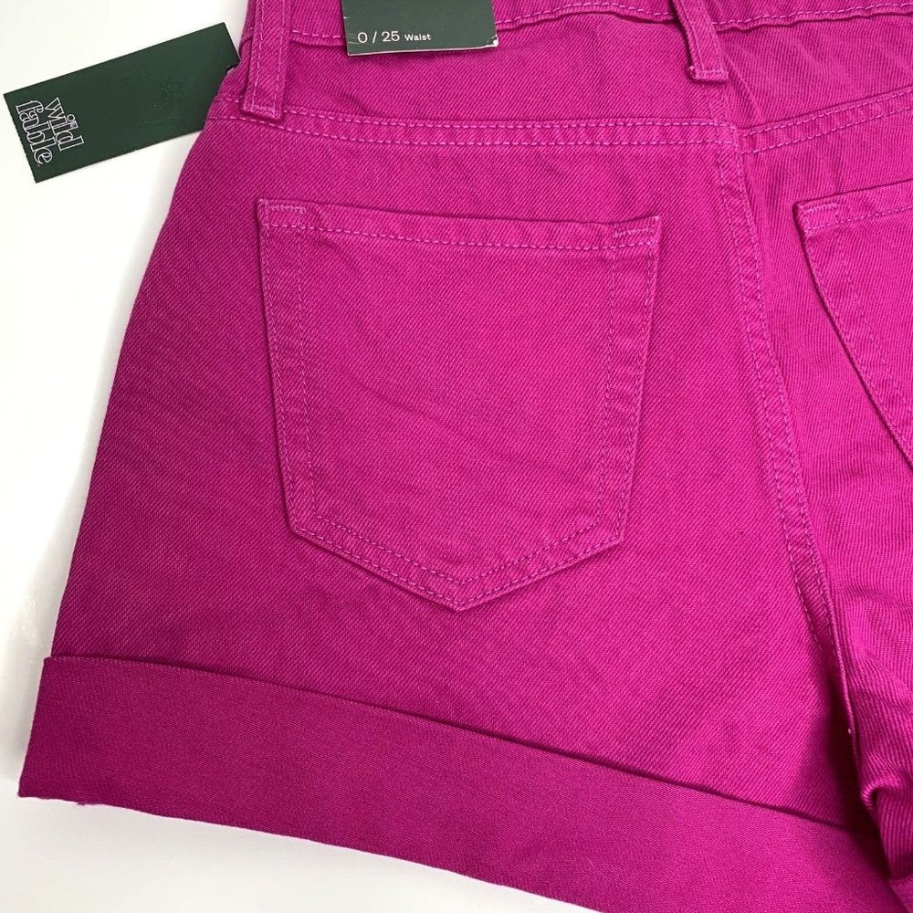 Wild Fable Womens Highest Rise Mom Shorts Various Sizes Pink Fuchsia Rolled Cuff - Picture 5 of 9